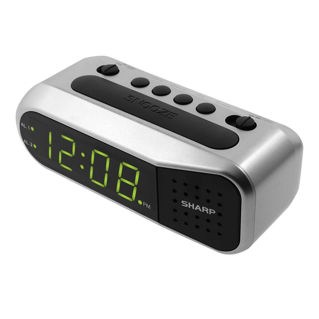 Sharp SPC100 Digital Alarm Clock Electric w/ Battery Backup Dual Ascending Alarm 