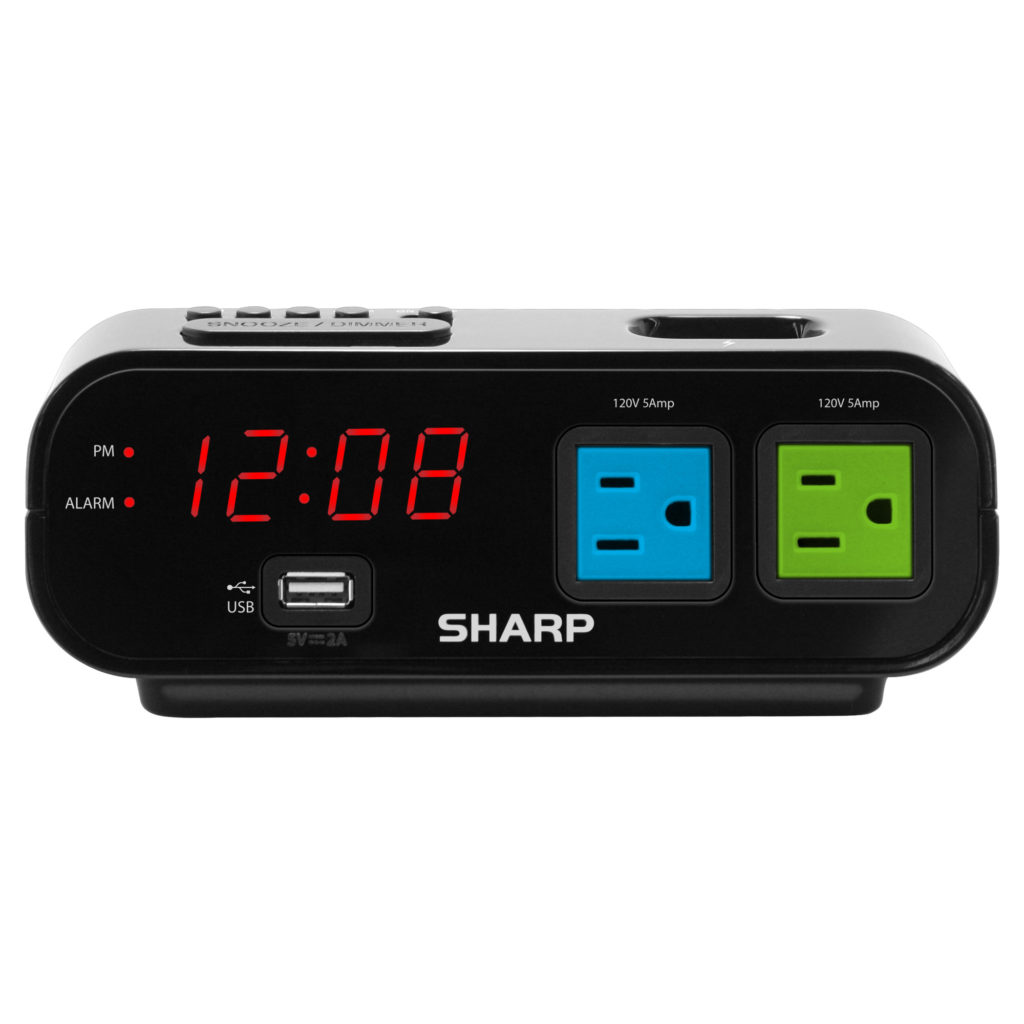 Sharp DIGITAL ALARM CLOCK with RAPID CHARGE 2 AMP USB PORT for Smartphone Phone 
